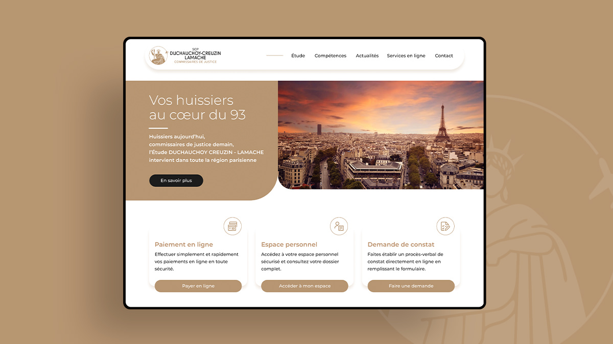 Duchauchoy-Creuzin Lamache, commissaires de justice - Design du site internet