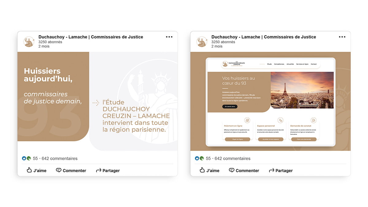 Duchauchoy-Creuzin Lamache, huissiers de justice - Animation des réseaux sociaux