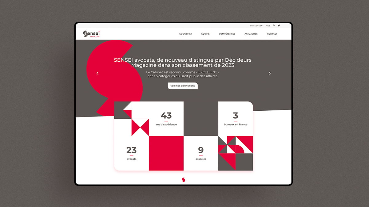 Sensei avocats - Création du site internet corporate