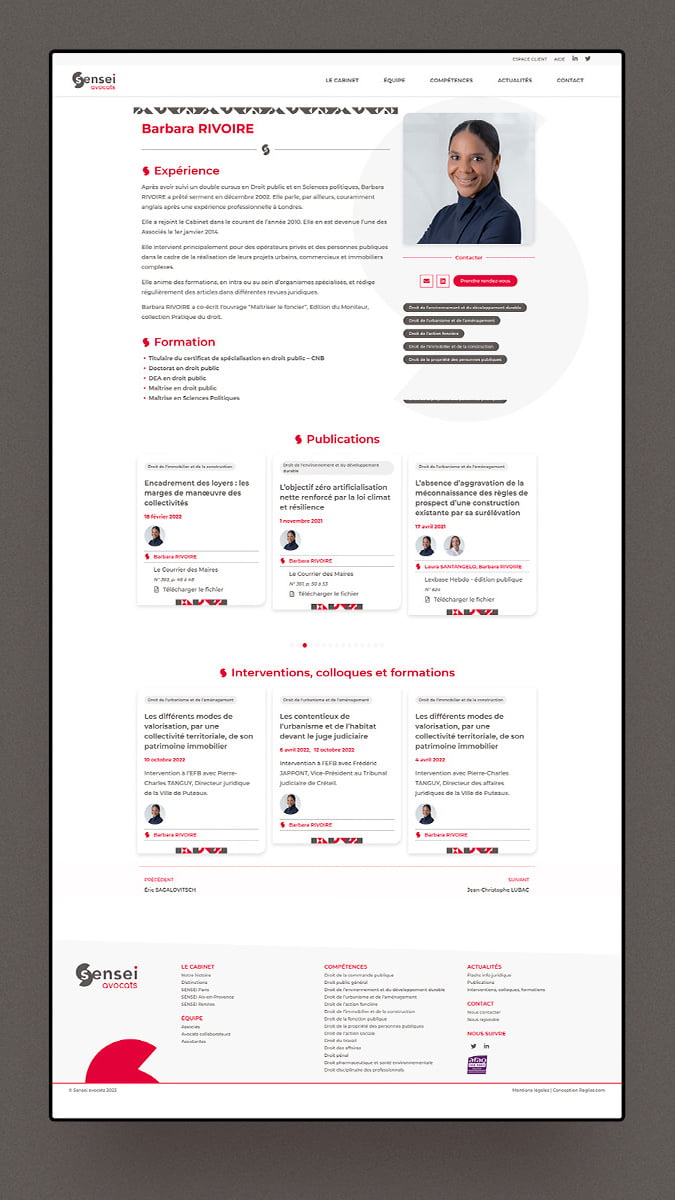 Sensei avocats - Création du site internet corporate