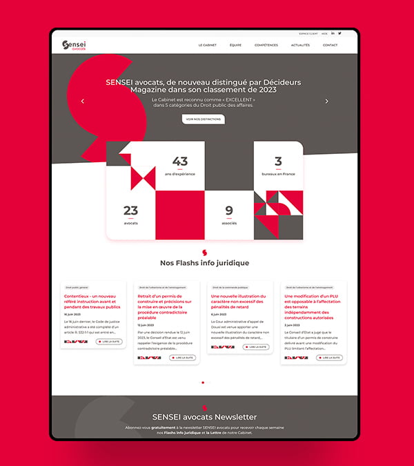 Sensei avocats - Création du site internet corporate
