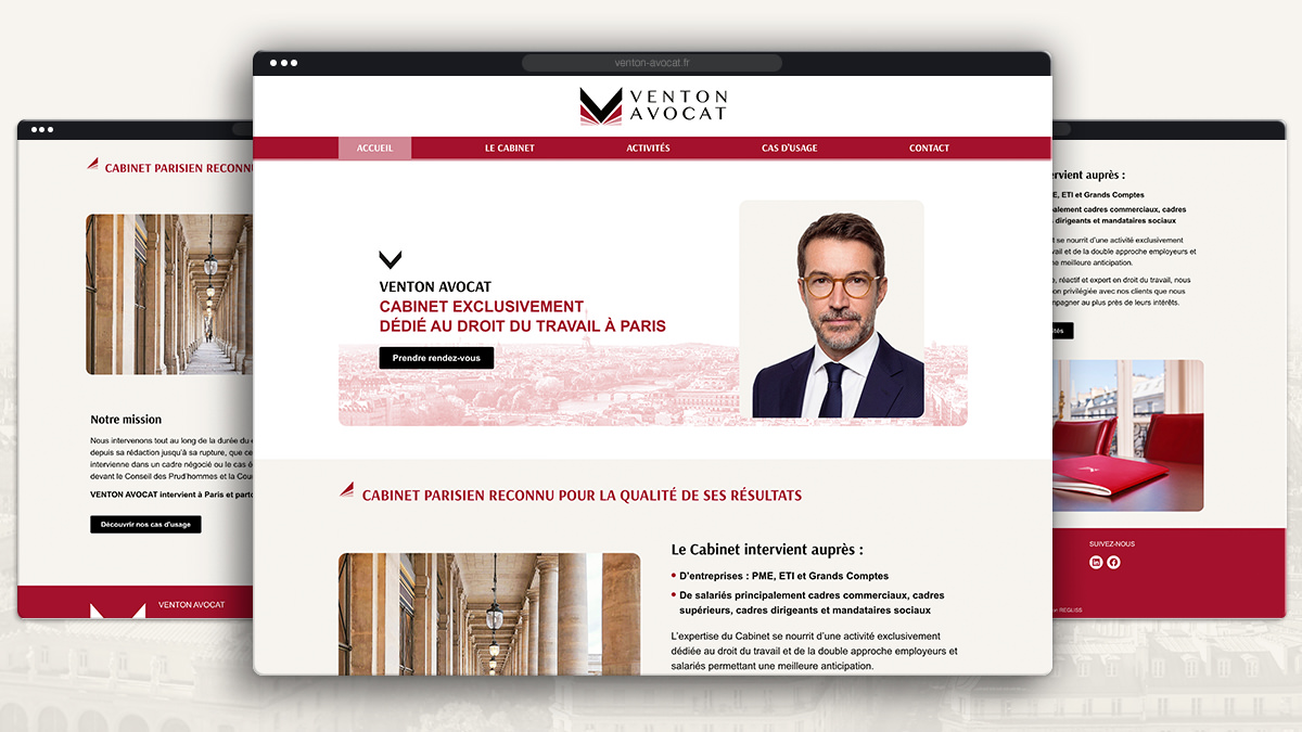 Venton Avocat, spécialiste du droit du travail - Refonte du site internet et réalisation de campagnes Google Ads