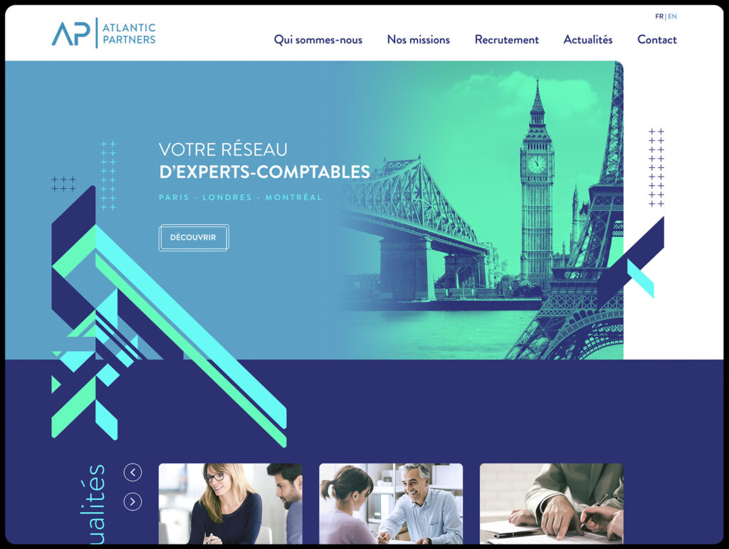 Atlantic Partners nous a fait confiance pour développer la nouvelle image et affirmer la singularité du cabinet comptable