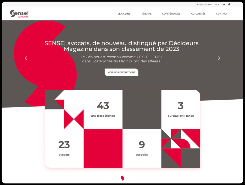 Sensei avocats nous a fait confiance pour développer l'image et l'activité de son cabinet
